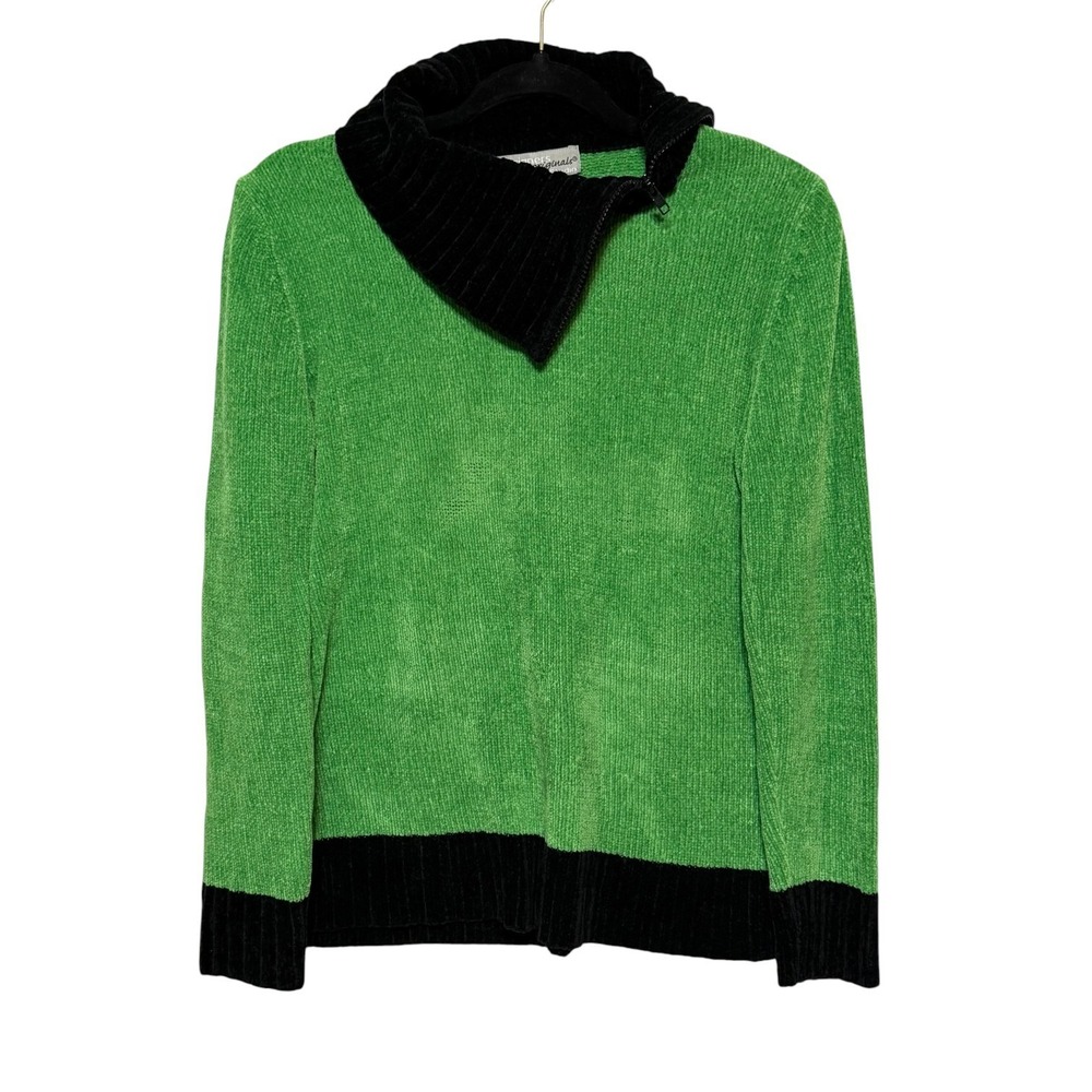 Y2K Vtg Creative Dark Academia Retro Cozy Chenille Sweater Women Size S Softcore